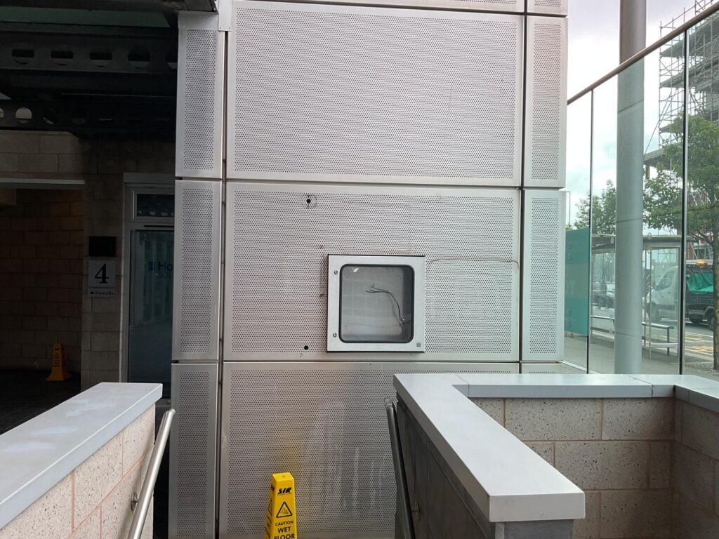 The Location of the old panel exposed to the elements
